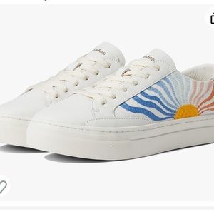 Soludos Groovy Hippie Wave Ibiza Platform Sneaker White Womens size 7